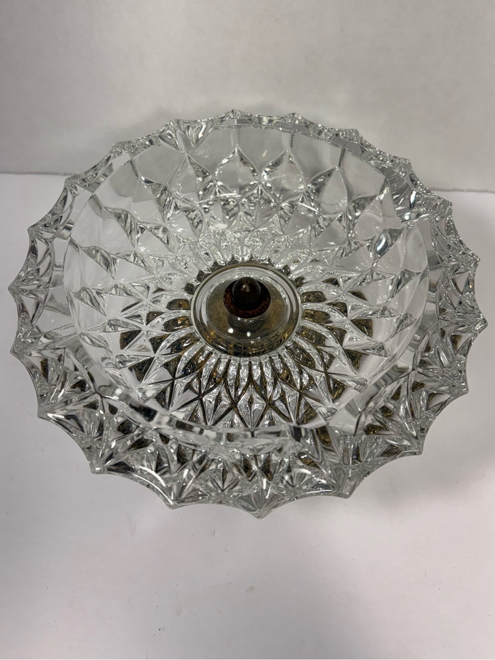 Vintage Crystal Gold Pedestal Ashtray Hollywood Regency - Picture 4 of 10